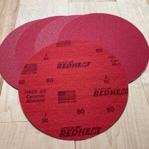 8" Red Heat Hook n Loop Norgrip Trio Discs - Box/30